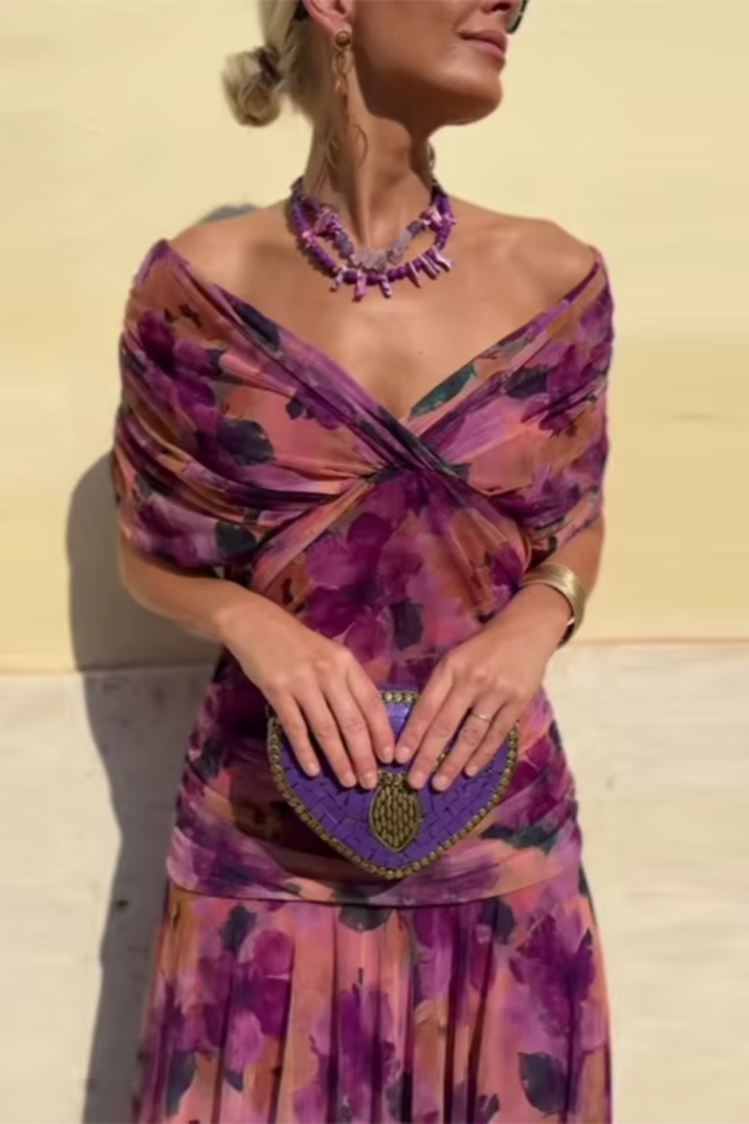 Louvena™ | Elegant V-Neck Maxi Dress