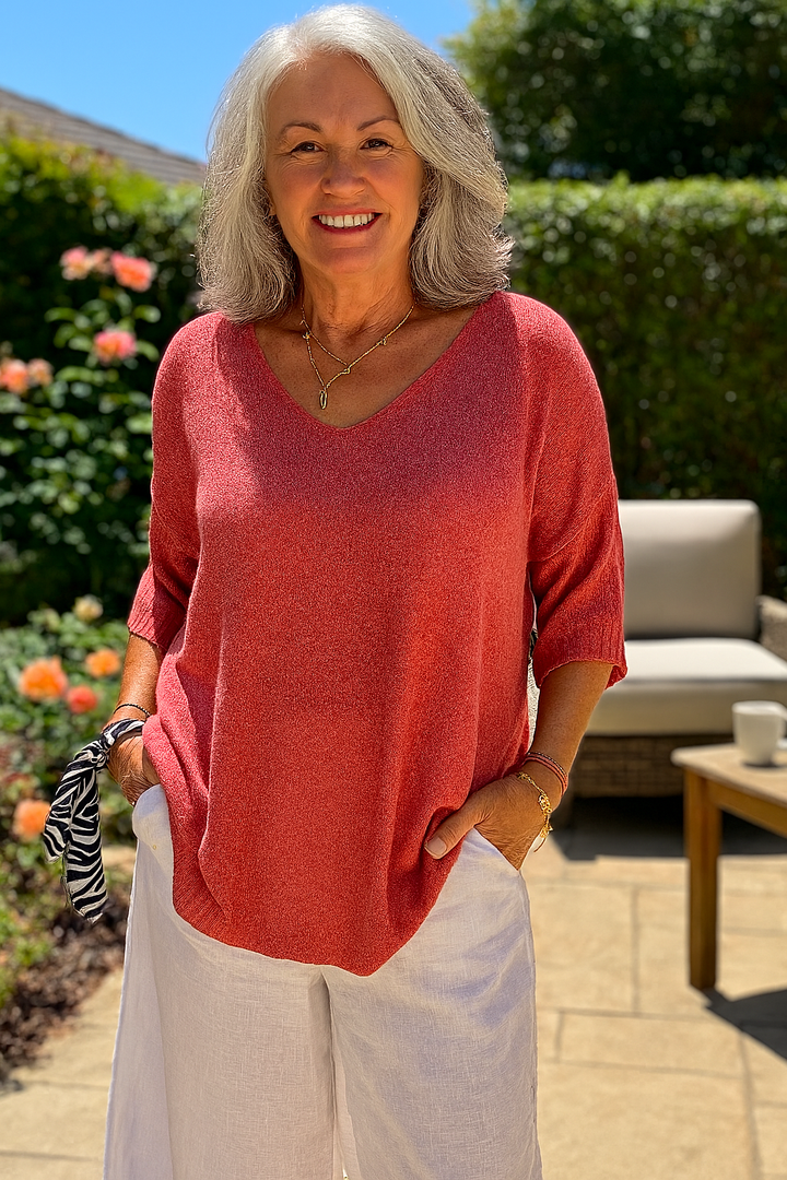 Alina| Soft Drape V-Neck Knit - Effortlessly elegant