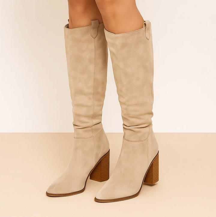Dorelle™ | Block Heel Suede Boots