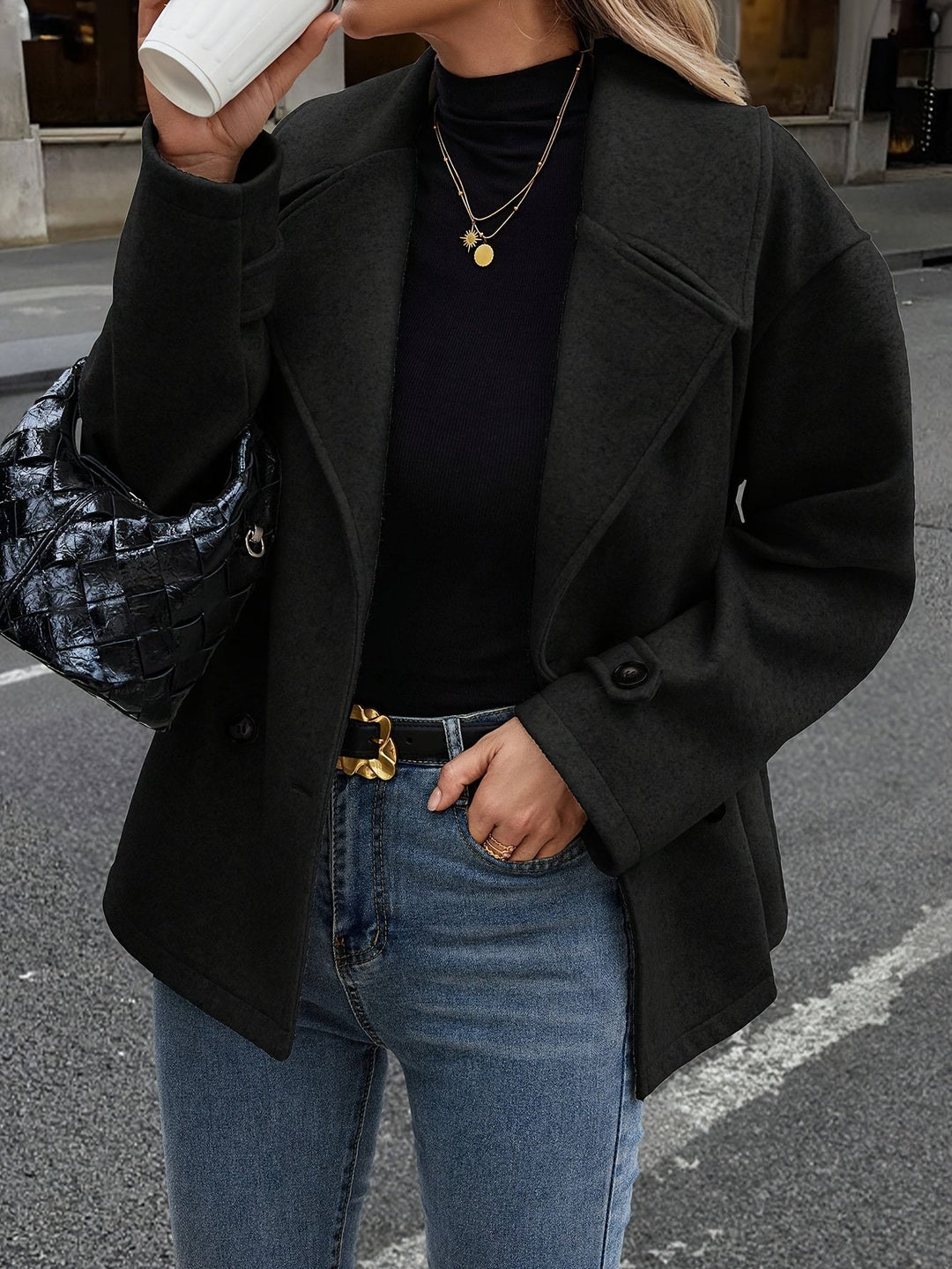 Marvelle |  Stylish Double-Breasted Jacket with Button Details